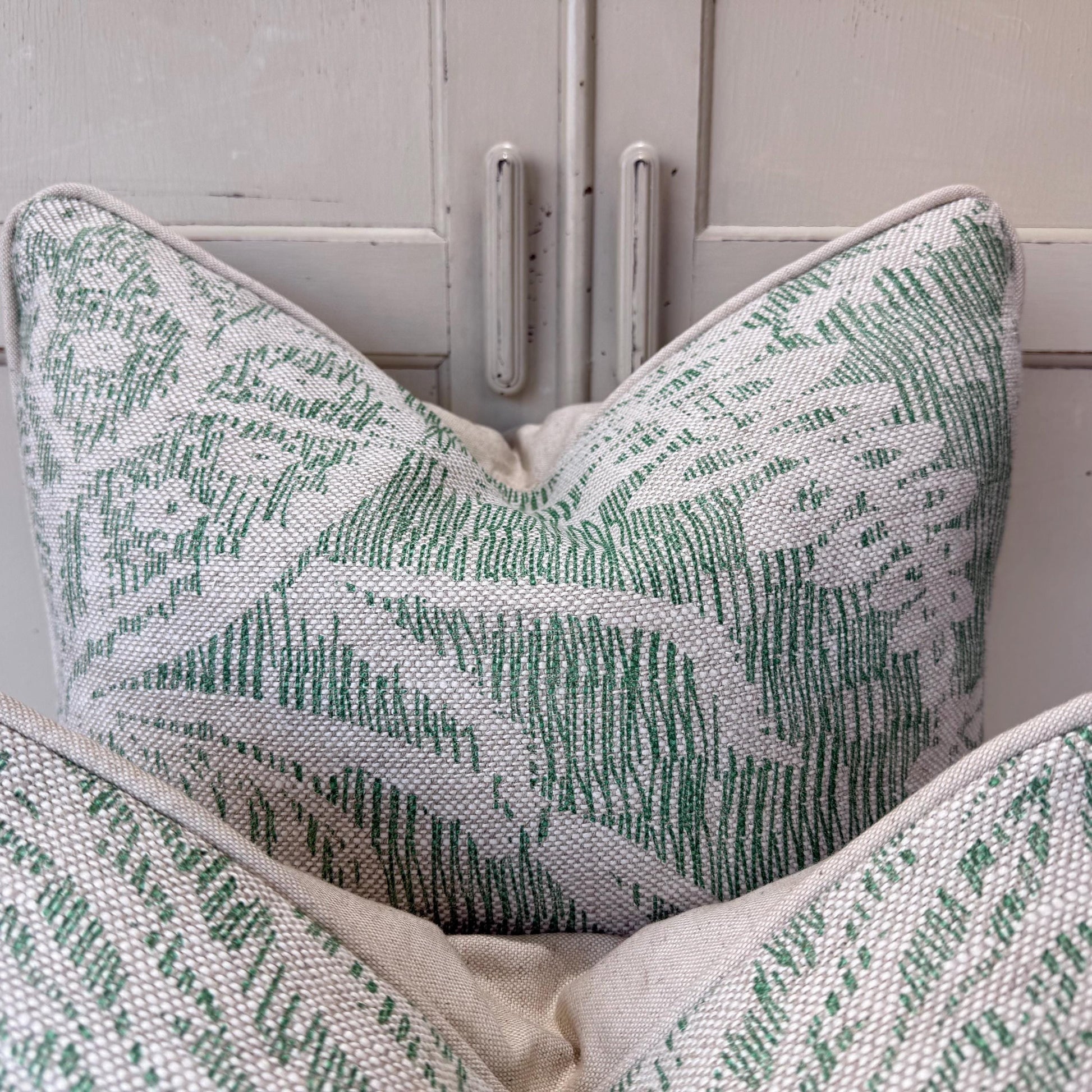 Cushions Made In Fermoie Hackford Green Linen Fabric Cushion Pillow Throw Cover