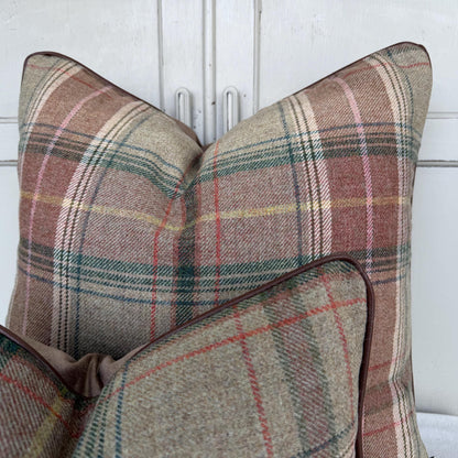 Lee Jofa Mulberry Luxury Designer Shetland Plaid Beige Green Decorative Cushion Pillow Cover