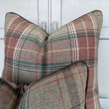 Lee Jofa Mulberry Luxury Designer Shetland Plaid Beige Green Decorative Cushion Pillow Cover