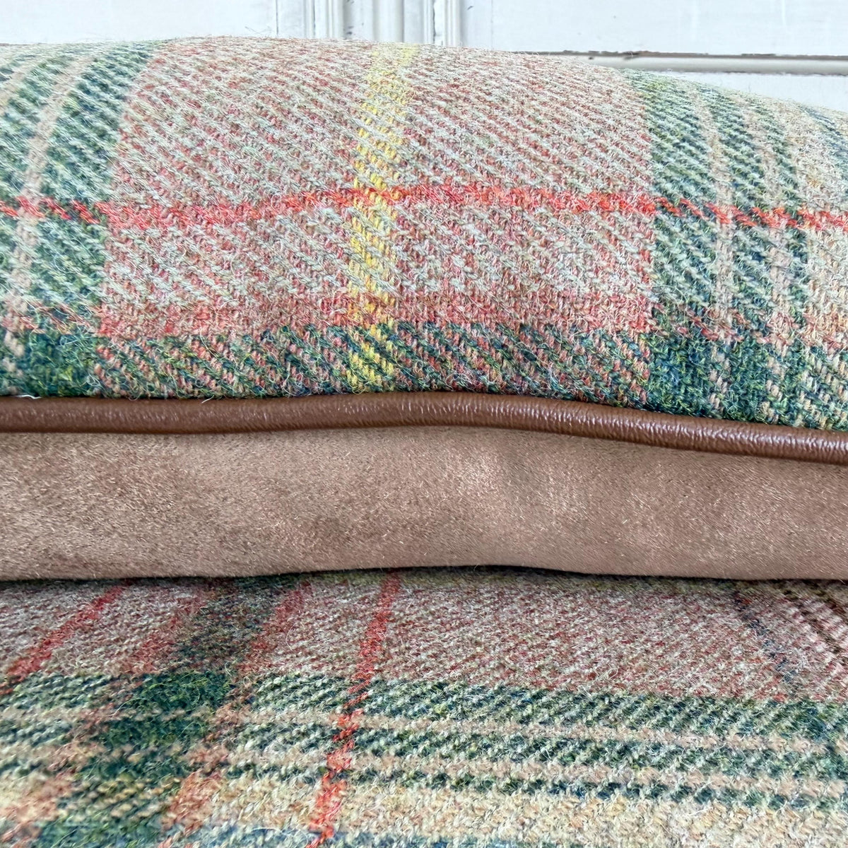 Lee Jofa Mulberry Luxury Designer Shetland Plaid Beige Green Decorative Cushion Pillow Cover