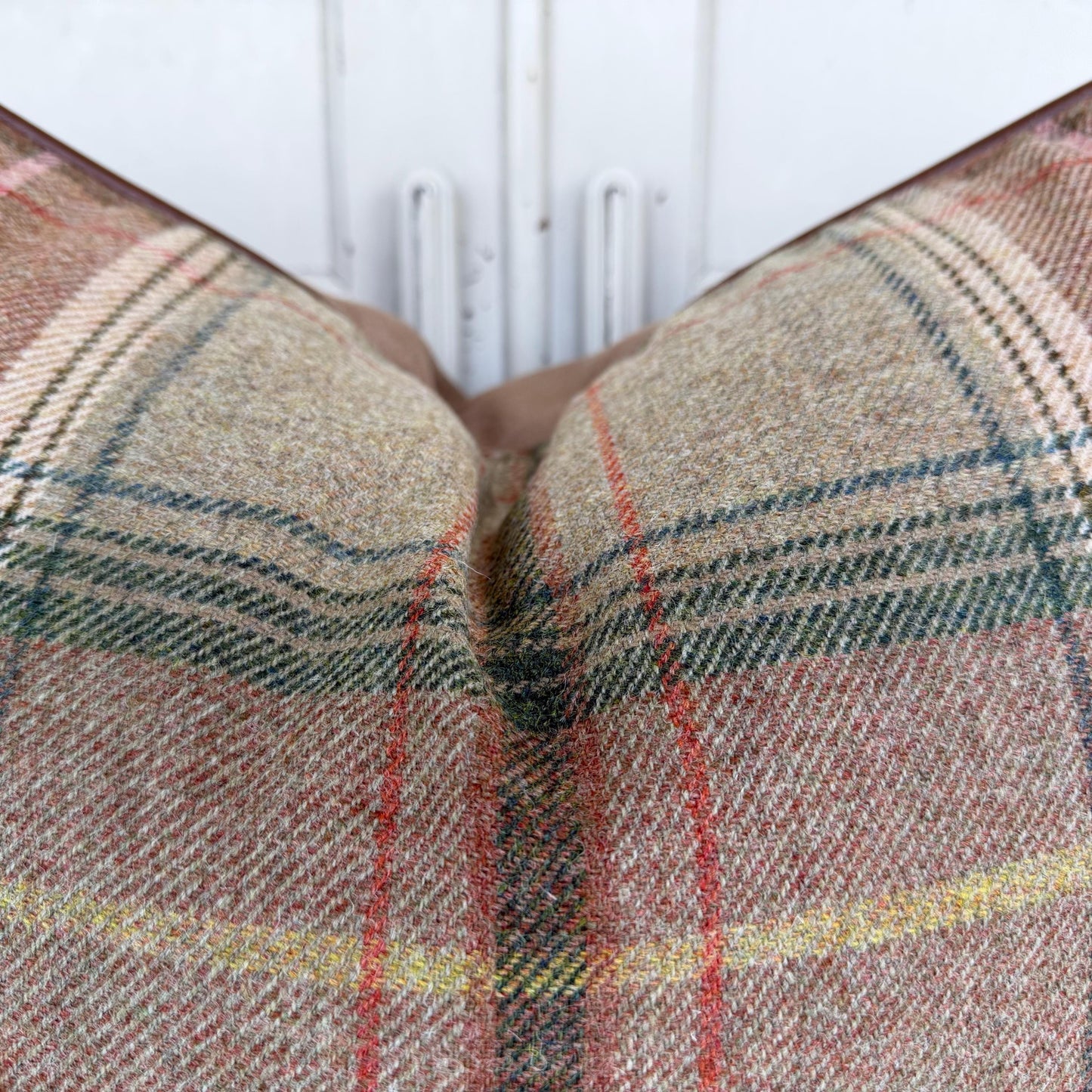 Lee Jofa Mulberry Luxury Designer Shetland Plaid Beige Green Decorative Cushion Pillow Cover