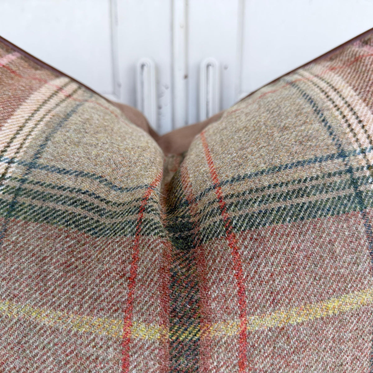 Lee Jofa Mulberry Luxury Designer Shetland Plaid Beige Green Decorative Cushion Pillow Cover