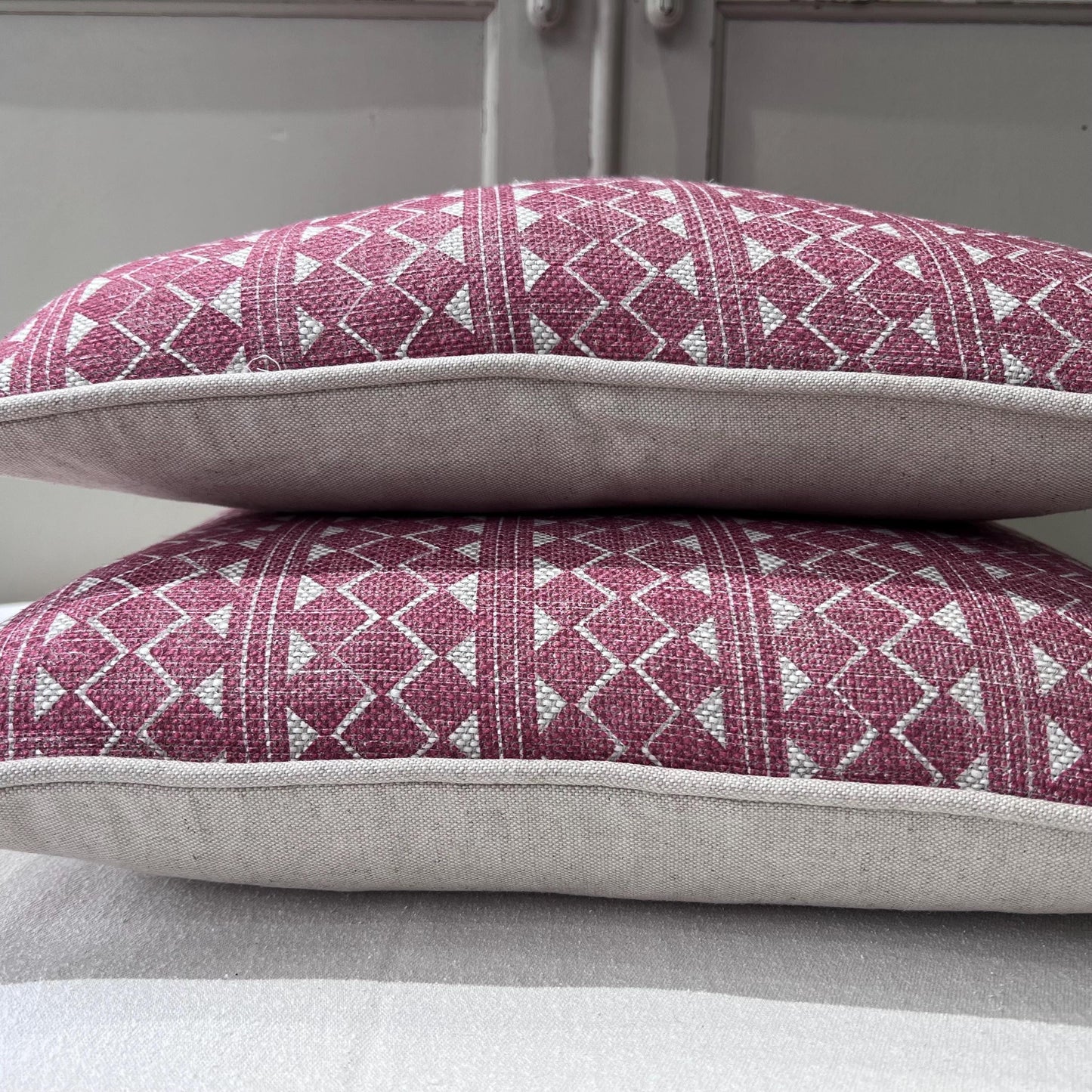 Cushions Made In Fermoie Quantock Designer Decorative Red Linen Cushion Pillow Cover