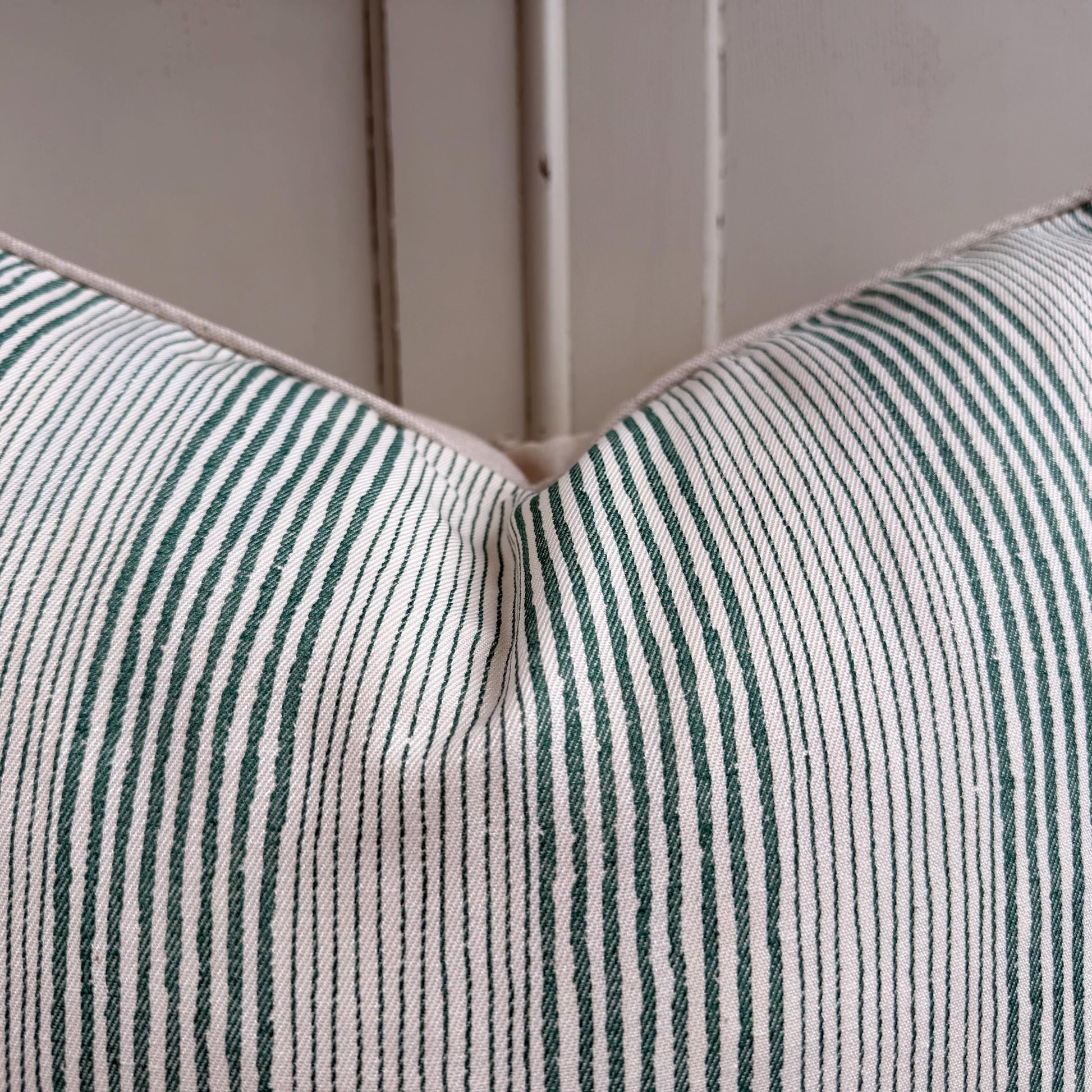 Cushions Made In Fermoie Ticking Stripe Decorative Green Cotton Cushion Pillow Throw Cover