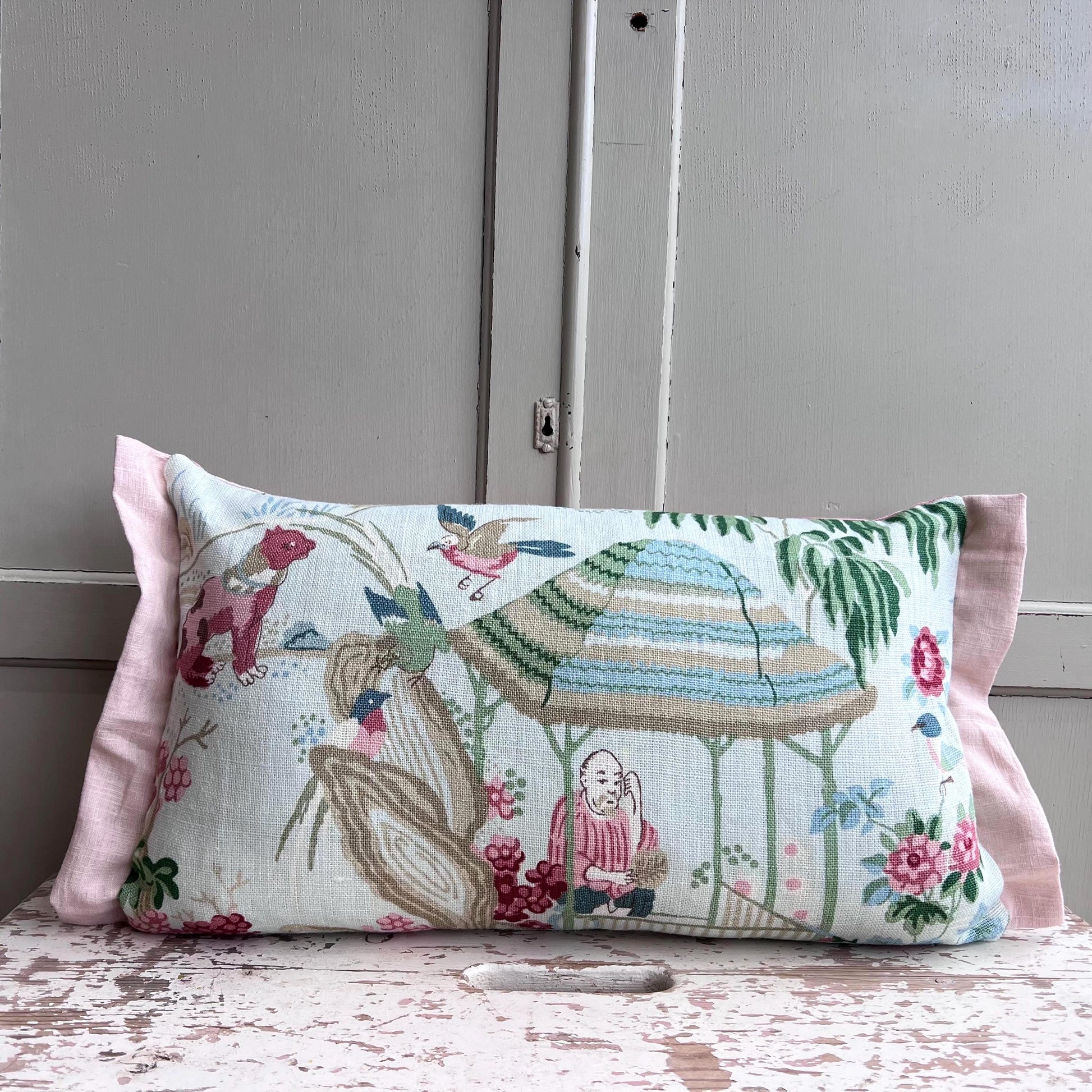 Schumacher Luxury Designer Yangtze River Aqua Cushion Pillow Cover