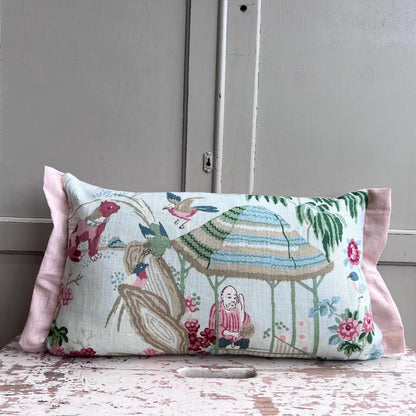 Schumacher Luxury Designer Yangtze River Aqua Cushion Pillow Cover