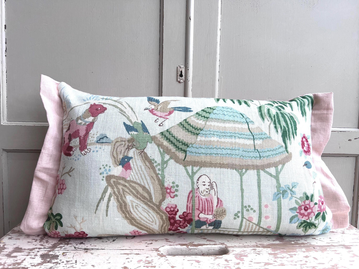 Schumacher Luxury Designer Yangtze River Aqua Cushion Pillow Cover