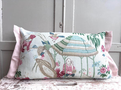 Schumacher Luxury Designer Yangtze River Aqua Cushion Pillow Cover