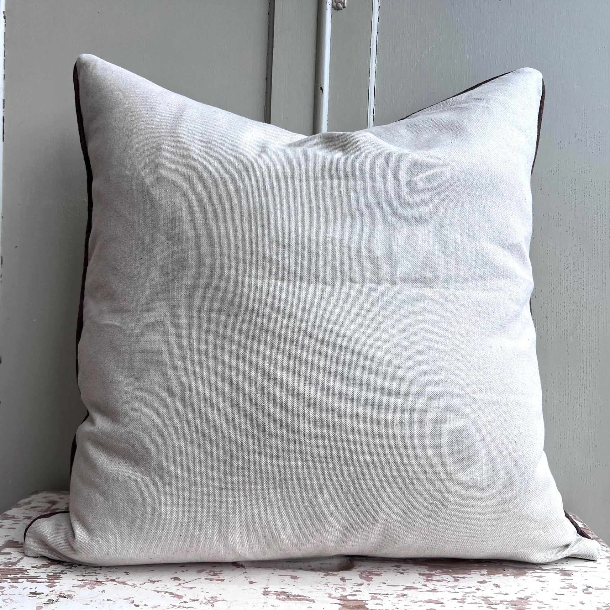 Embroidered Luxury Designer Cream Blue Orange Decorative Cushion Pillow Throw Cover
