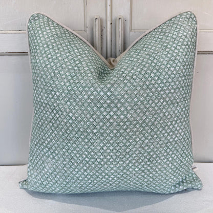 Cushions Made In Fermoie Figured Green Linen Cushion Pillow Throw Cover