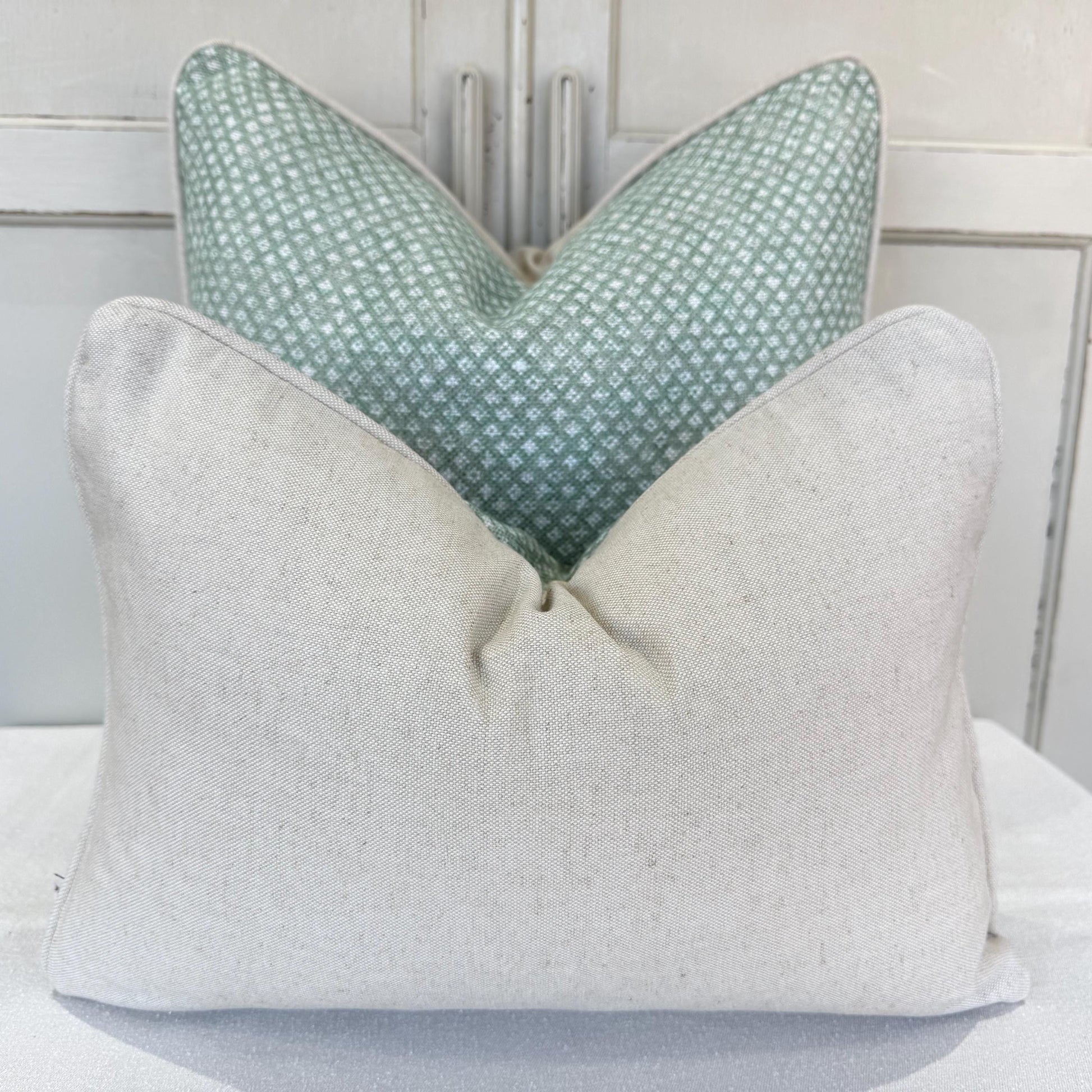 Cushions Made In Fermoie Figured Green Linen Cushion Pillow Throw Cover