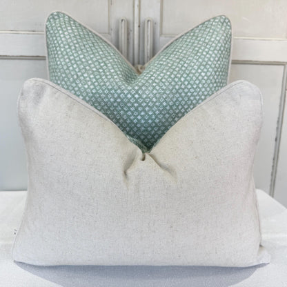 Cushions Made In Fermoie Figured Green Linen Cushion Pillow Throw Cover