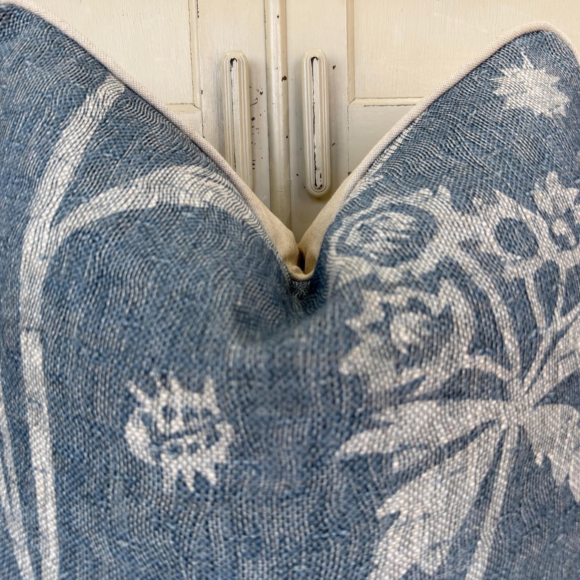 Cushions Made In Fermoie Luxury Designer Astrea Floral Blue Cushion Pillow Throw Cover