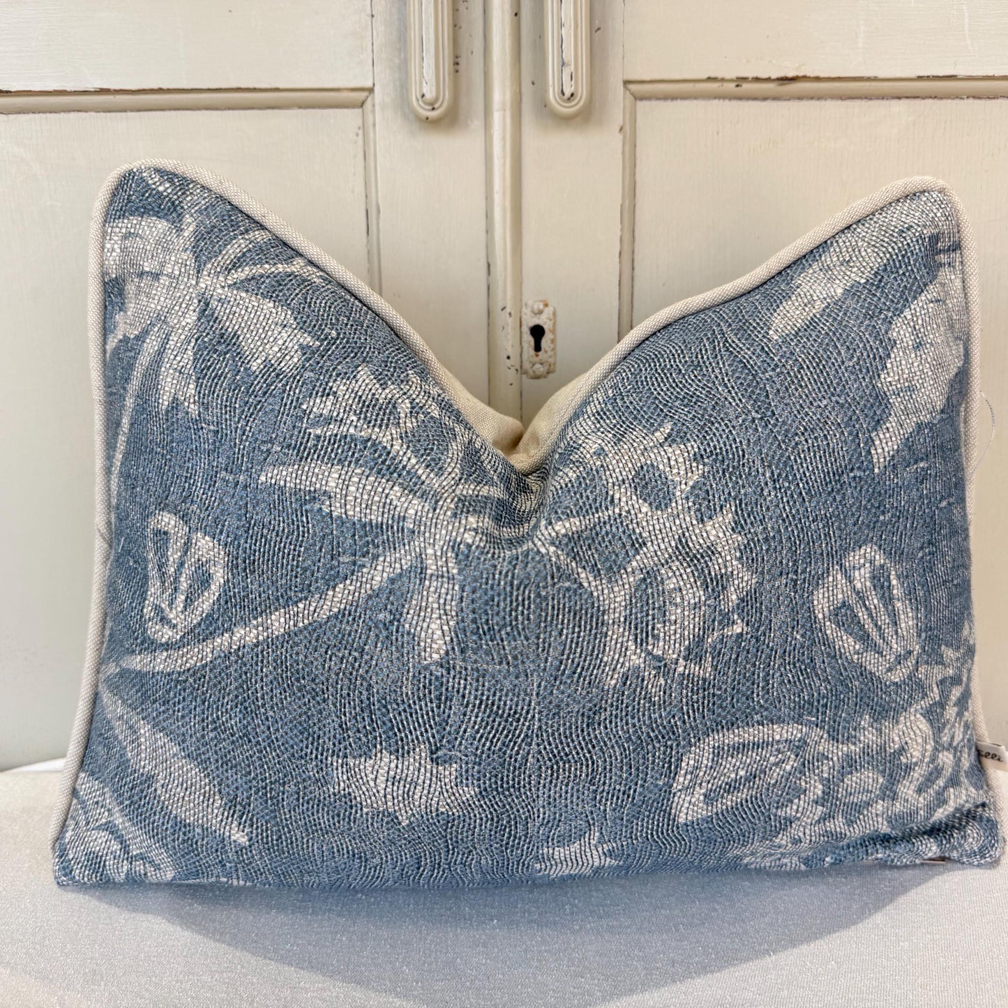 Cushions Made In Fermoie Luxury Designer Astrea Floral Blue Cushion Pillow Throw Cover