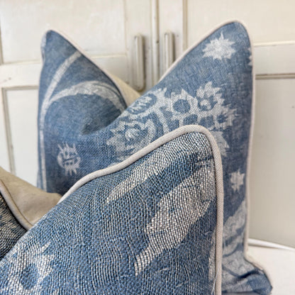 Cushions Made In Fermoie Luxury Designer Astrea Floral Blue Cushion Pillow Throw Cover