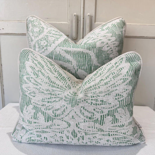Cushions Made In Fermoie Hackford Green Linen Fabric Cushion Pillow Throw Cover