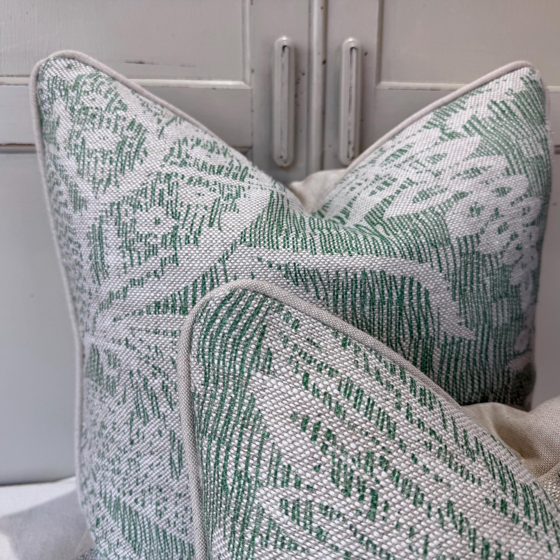 Cushions Made In Fermoie Hackford Green Linen Fabric Cushion Pillow Throw Cover