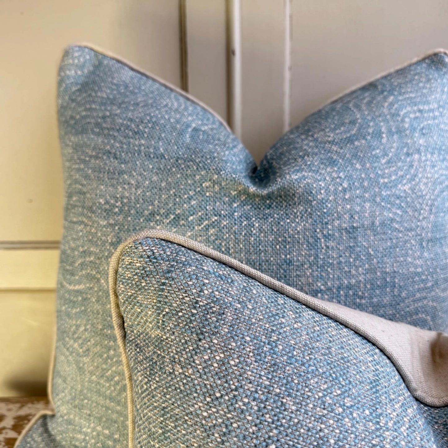 Cushions Made In Fermoie Cloud Luxury Pale Blue Linen Cushion Pillow  Cover