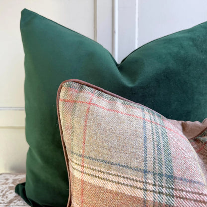 Luxury Italian Forest Fir Green Plain Velvet Cushion Pillow Sofa Cover