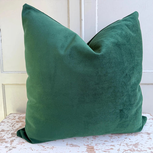 Luxury Italian Forest Fir Green Plain Velvet Cushion Pillow Sofa Cover