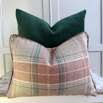 Lee Jofa Mulberry Luxury Designer Shetland Plaid Beige Green Decorative Cushion Pillow Cover