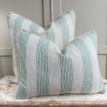 Cushions Made In Fermoie Ticking Stripe Decorative Green Cotton Cushion Pillow Throw Cover