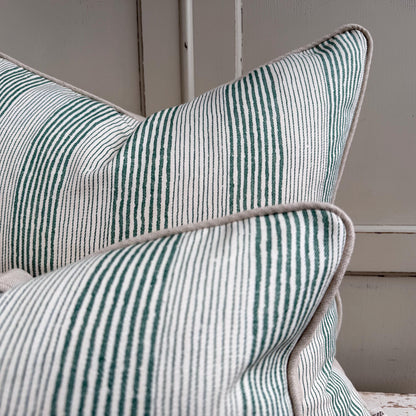 Cushions Made In Fermoie Ticking Stripe Decorative Green Cotton Cushion Pillow Throw Cover