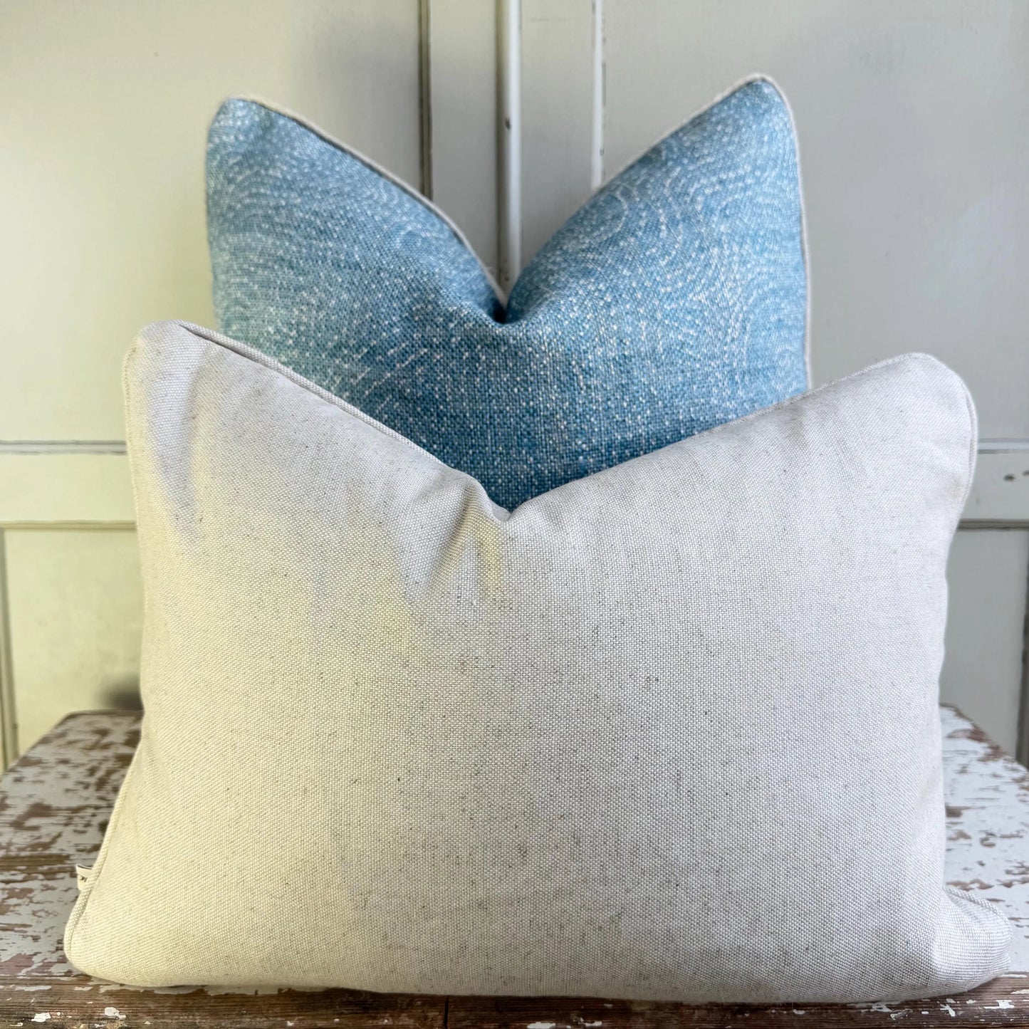 Cushions Made In Fermoie Cloud Luxury Pale Blue Linen Cushion Pillow  Cover