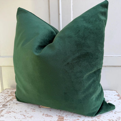 Luxury Italian Forest Fir Green Plain Velvet Cushion Pillow Sofa Cover