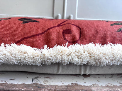 Schumacher Luxury Designer La Menagerie Pillow Cover Cushion Cover Flame Red