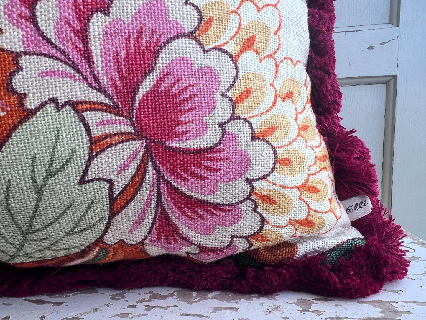GP & Baker Magnolia Luxury Designer Cream Blue Orange Decorative Cushion Pillow Throw Cover