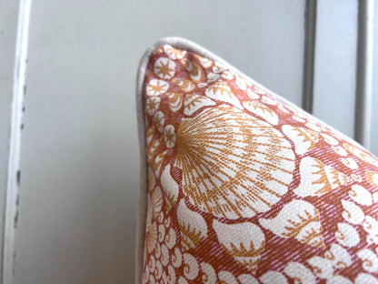 Cushions Made In Fermoie Shell Grotto Luxury Designer Bright Orange Cotton Cushion Pillow Throw Cover Colourway SHEL008