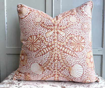 Cushions Made In Fermoie Shell Grotto Luxury Designer Bright Orange Cotton Cushion Pillow Throw Cover Colourway SHEL008