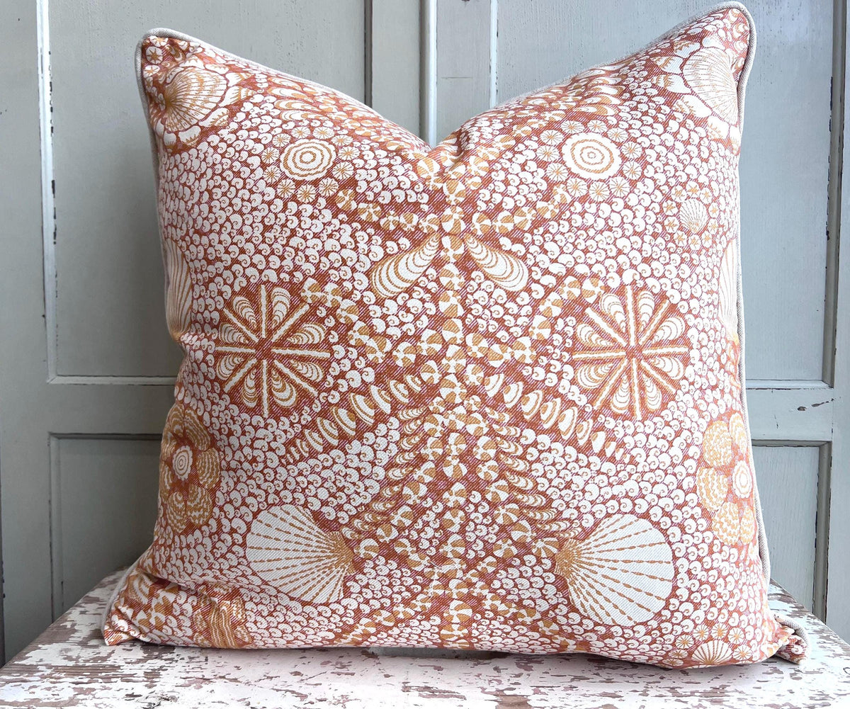 Cushions Made In Fermoie Shell Grotto Luxury Designer Decorative Beige Orange Red Cotton Cushion Pillow Throw Cover