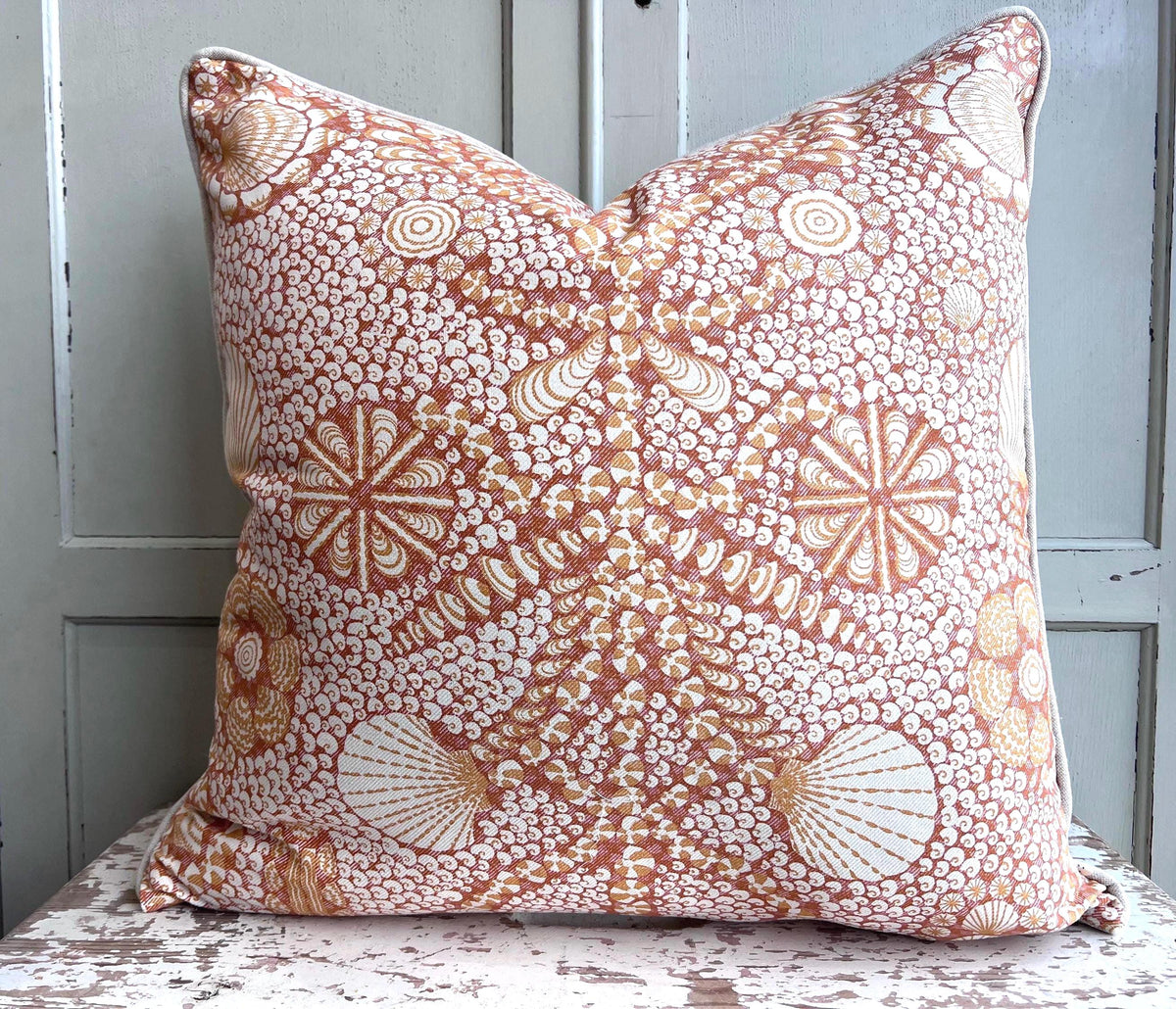 Cushions Made In Fermoie Shell Grotto Luxury Designer Decorative Beige Orange Red Cotton Cushion Pillow Throw Cover