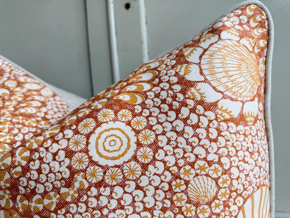 Cushions Made In Fermoie Shell Grotto Luxury Designer Decorative Beige Orange Red Cotton Cushion Pillow Throw Cover