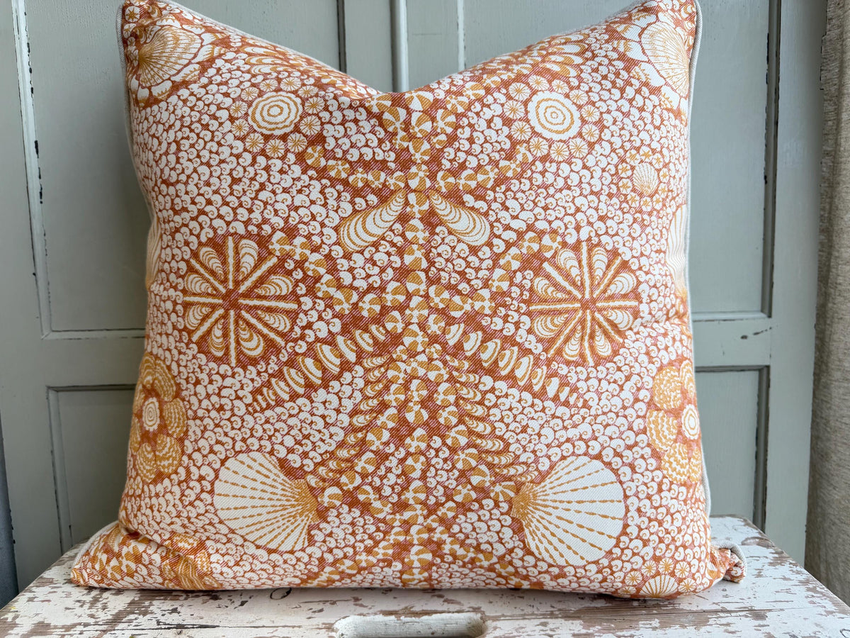 Cushions Made In Fermoie Shell Grotto Luxury Designer Decorative Beige Orange Red Cotton Cushion Pillow Throw Cover