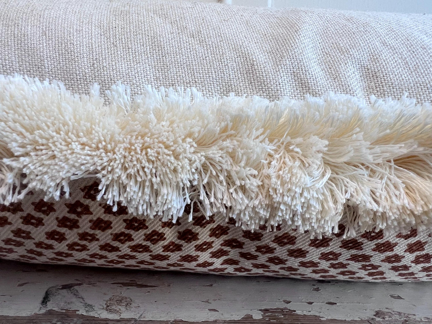 Cushions Made In Fermoie Marden Luxury Designer Decorative Brown Cream Cotton Cushion Pillow Throw Cover Brush Fringe