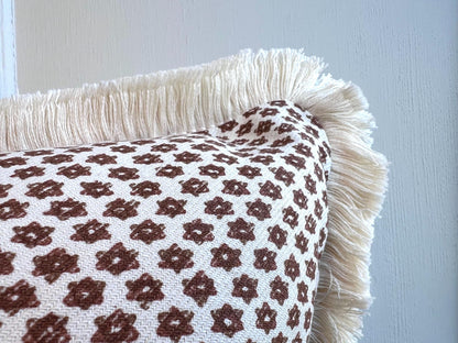 Cushions Made In Fermoie Marden Luxury Designer Decorative Brown Cream Cotton Cushion Pillow Throw Cover Brush Fringe