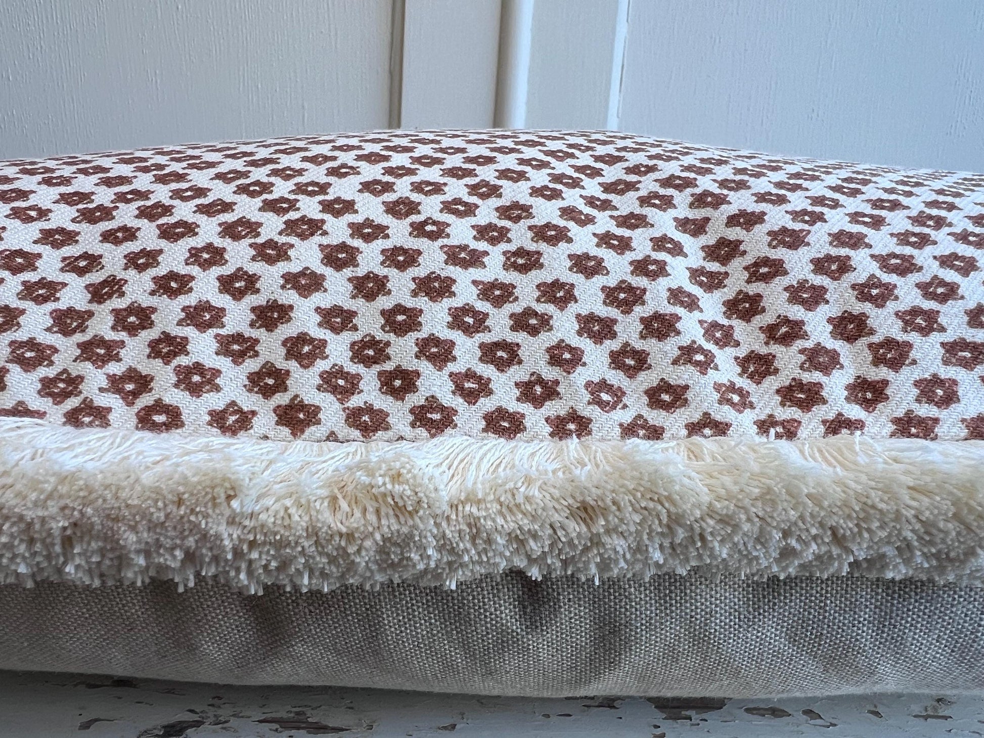 Cushions Made In Fermoie Marden Luxury Designer Decorative Brown Cream Cotton Cushion Pillow Throw Cover Brush Fringe