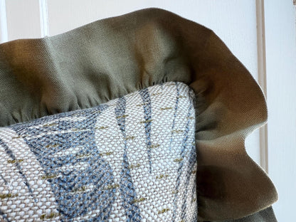 Cushions Made In Fermoie Savernake Linen Luxury Designer Decorative Pale Blue Cushion Pillow Throw Cover Green Ruffle Frill