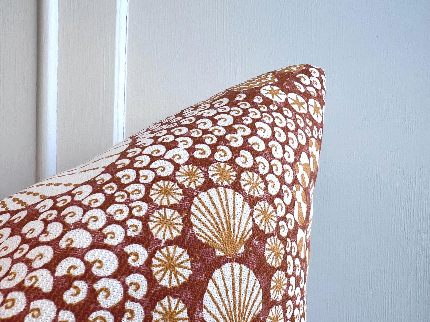 Outdoor Cushions Made In Fermoie Shell Grotto Bright Orange Cotton Cushion Pillow Throw Cover OUTSHEL-508 Water resistant UV Stable