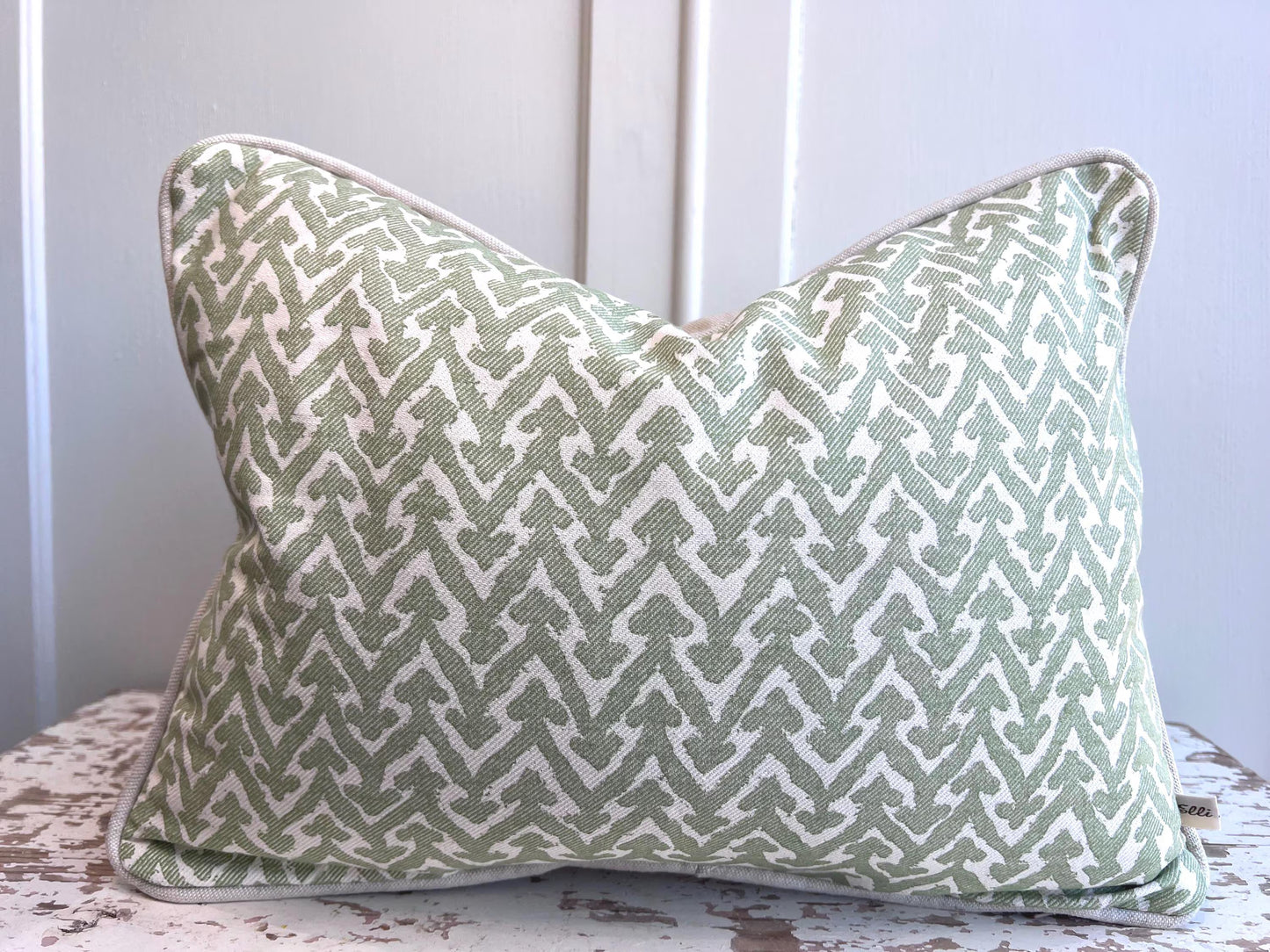Cushions Made In Fermoie Rabanna Luxury Designer Decorative Pale Green Cotton Cushion Pillow Throw Cover