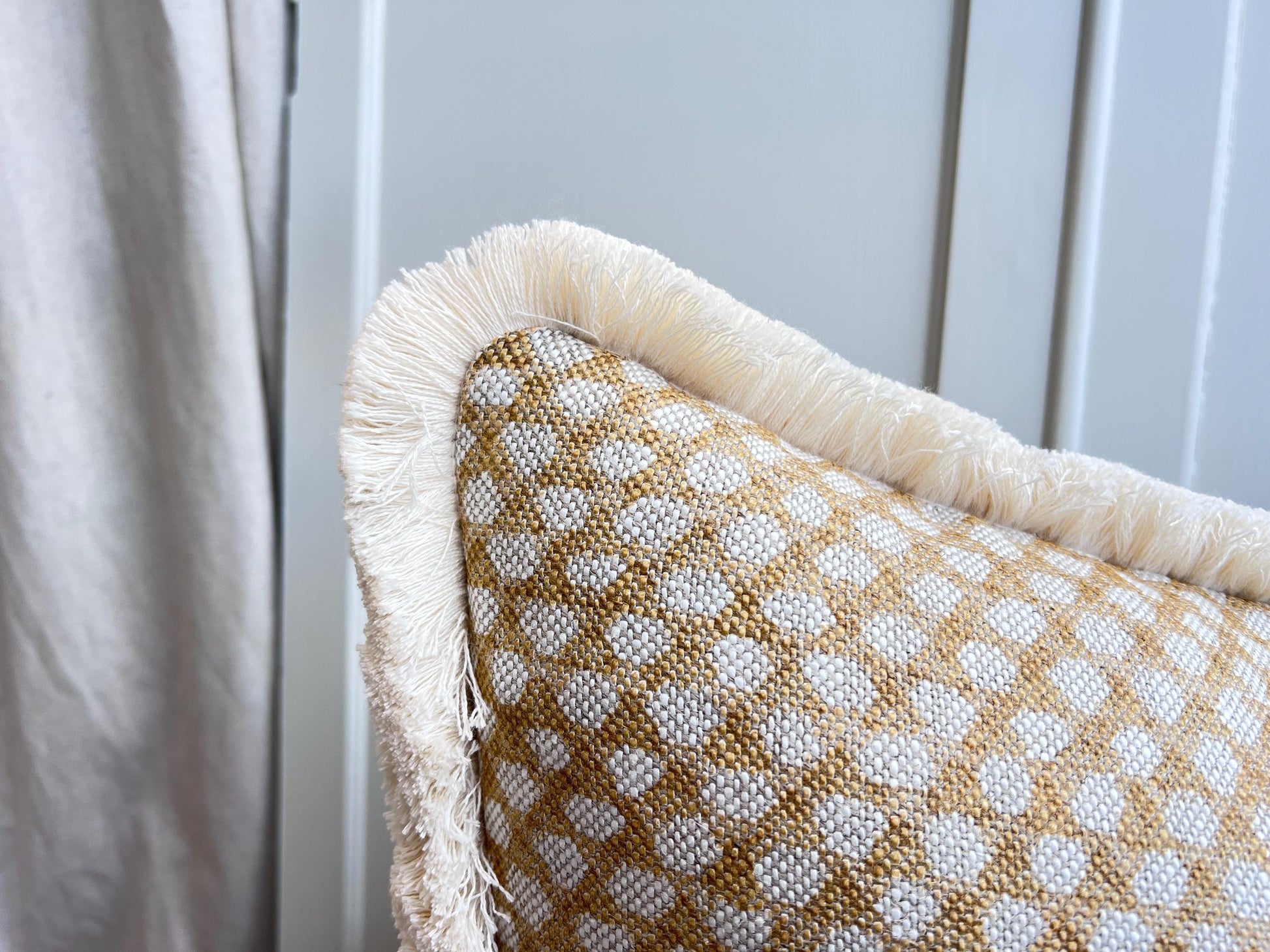 Cushions Made In Fermoie Wicker Luxury Designer Decorative Beige Linen Cushion Pillow Throw Cover Brush Fringe