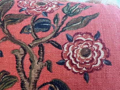 Schumacher Luxury Designer La Menagerie Pillow Cover Cushion Cover Flame Red