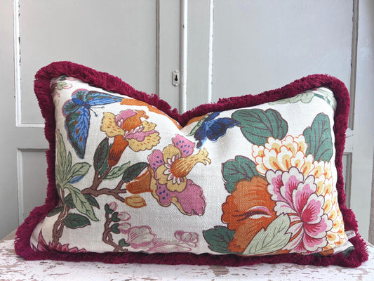 GP & Baker Magnolia Luxury Designer Cream Blue Orange Decorative Cushion Pillow Throw Cover