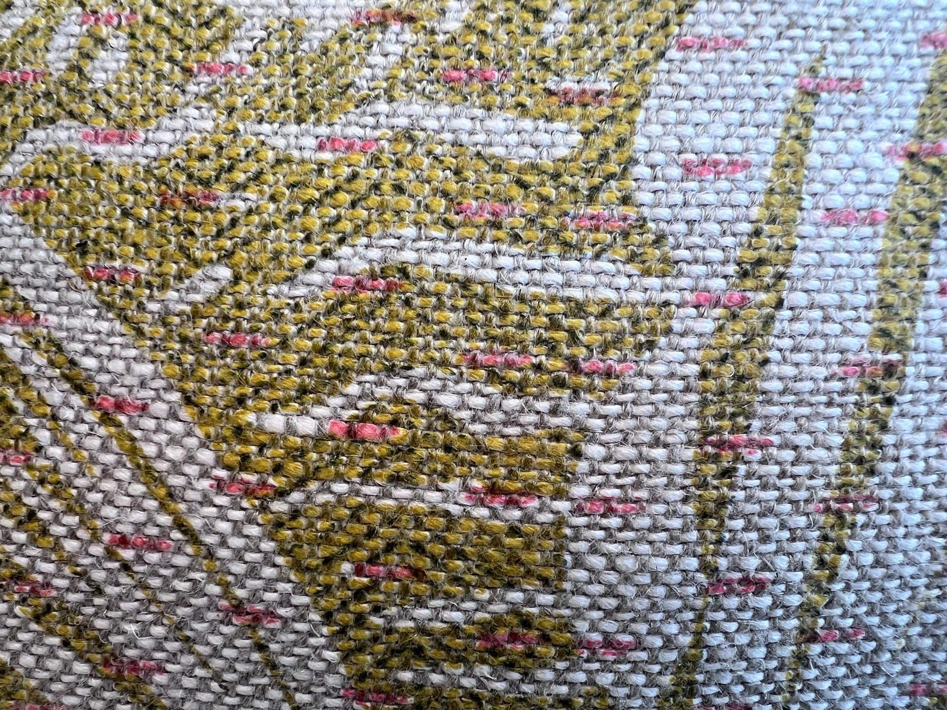Cushions Made in Fermoie Savernake Linen Cushion Cover: Chartreuse Yellow Green Pillow With Bright Pink Piping