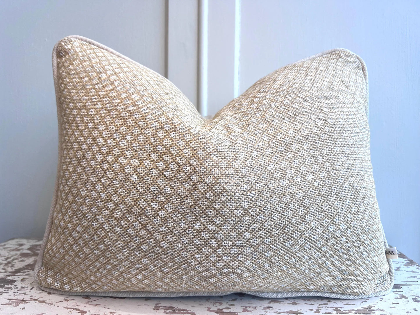 Cushions Made In Fermoie Figured Beige Linen Cushion Pillow Throw Cover