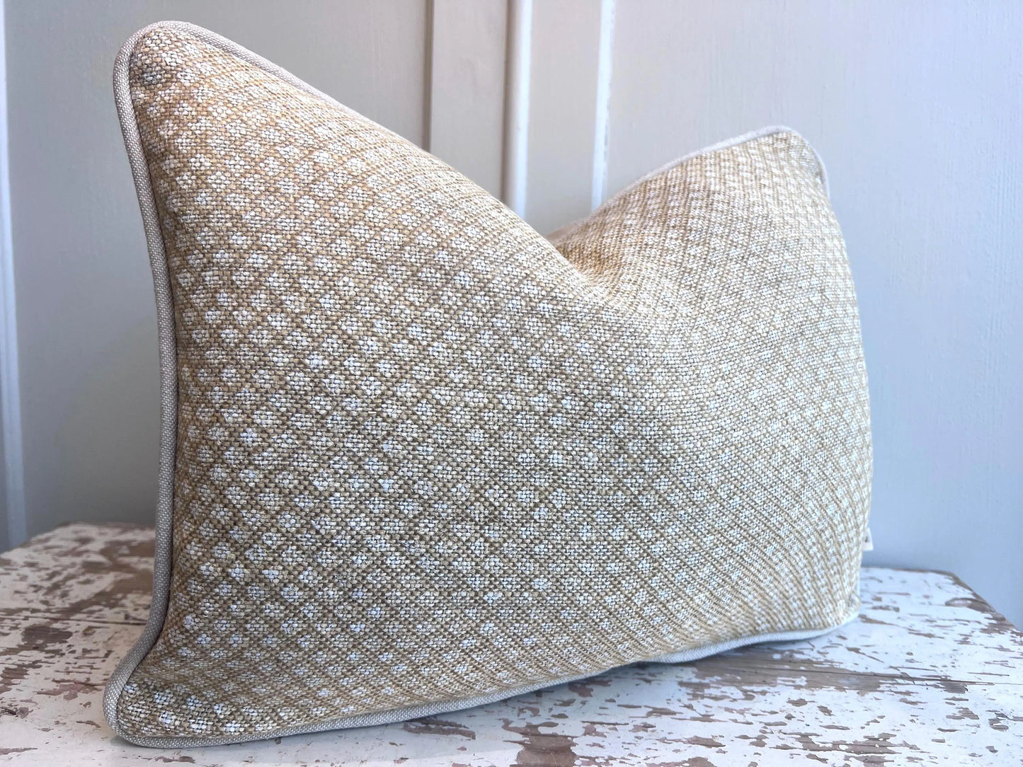 Cushions Made In Fermoie Figured Beige Linen Cushion Pillow Throw Cover