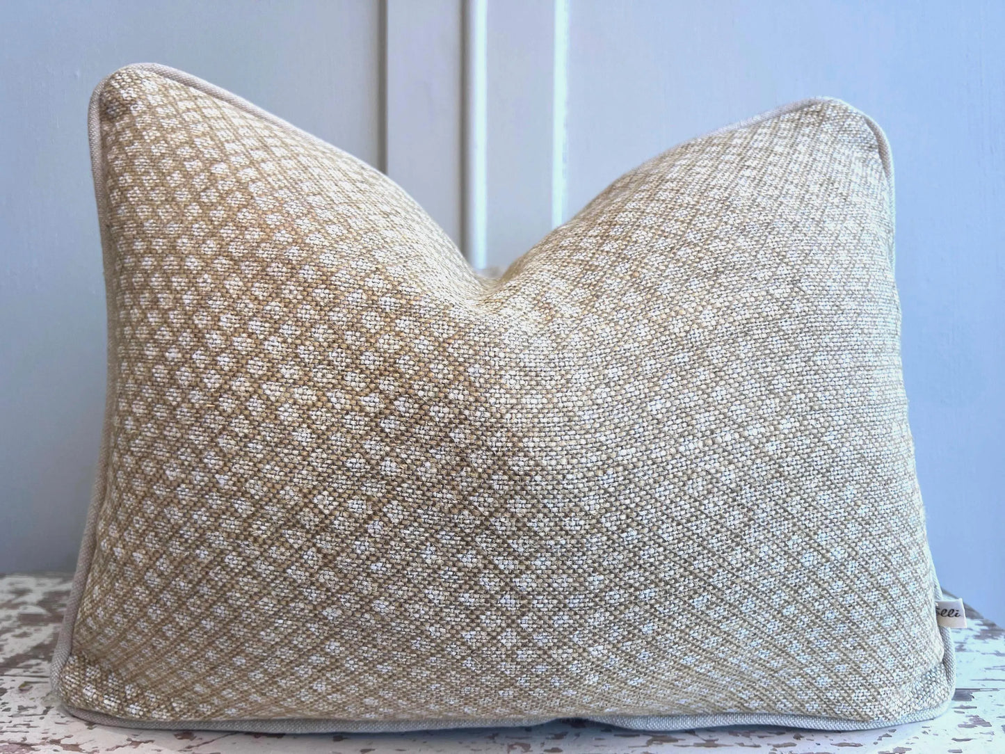 Cushions Made In Fermoie Figured Beige Linen Cushion Pillow Throw Cover